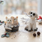 Preview: Niedliches Set Hund und 2 Katzen - Höhe ca. 3 cm